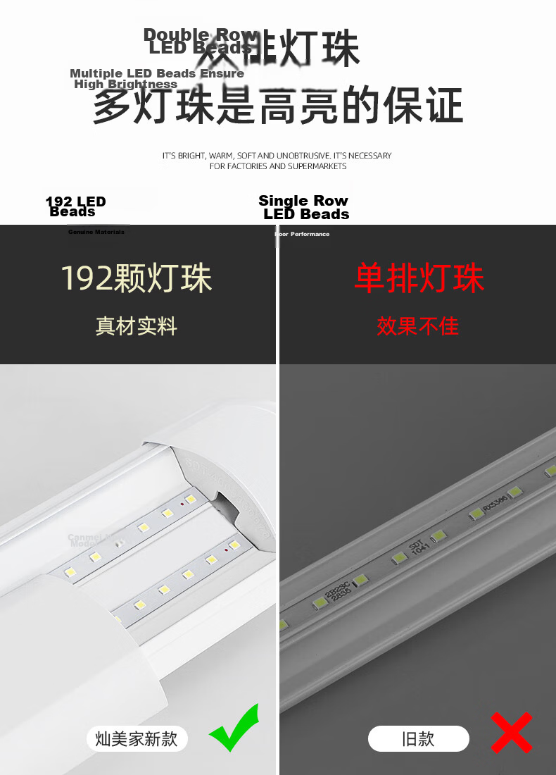 CANMEIJIA Integrated LED Tube Complete Bracket Linear Waterproof Ceiling Energy-Saving Warehouse Project Daylight Purification Light 11