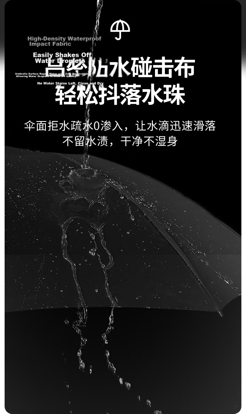 YUHANG 8-Rib Manual Black Sunshade Umbrella UV Protection Rain Umbrella for Students JD Self-Operated 4