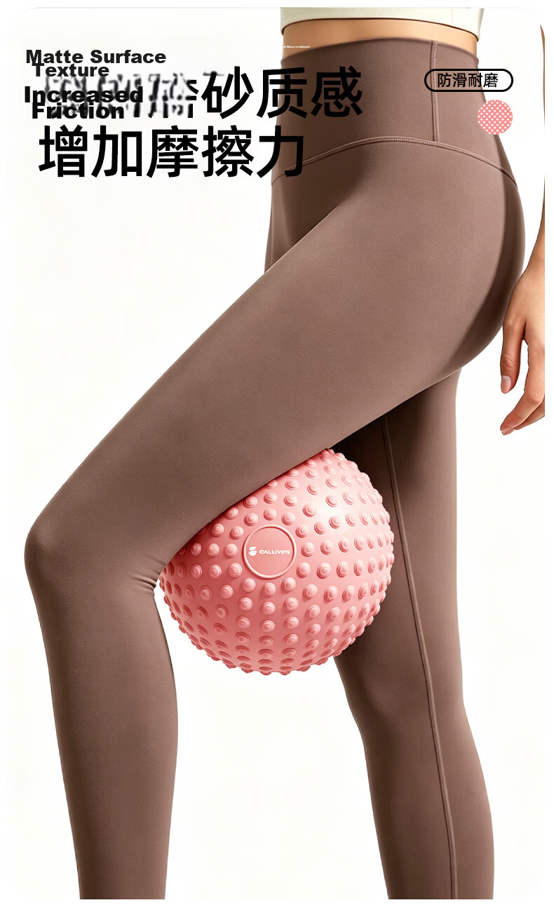 CALLIVEN Yoga Ball Small Spiked Massage Ball Pelvic Floor Muscle Trainer Postpartum Exercise Abdominal Muscle Ball Purple + Air Pump 8