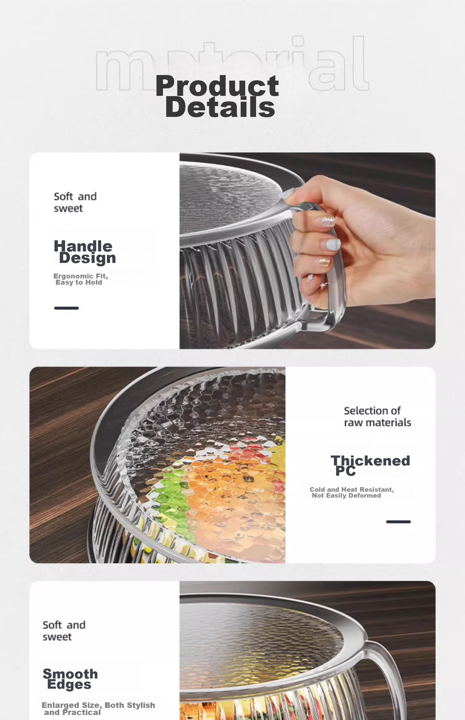 JiaDu Microwave Splash-Proof Cover High-Temperature Resistant Plastic Bowl Lid Household Oil-Proof Microwave Heating Cover Special Heat Dish Cover 36