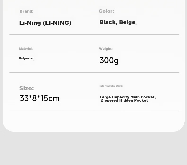 LI-NING Waist Bag Crossbody Bag Sports Cycling Running Fitness Mobile Phone Waist Bag Large Capacity Female Outdoor Single Shoulder Chest Bag 14