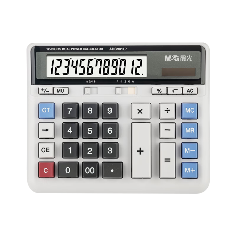 M&G Popular Stationery Computer Keypad Calculator 12-Digit Large Screen Financial Accounting Calculator ADG981L7