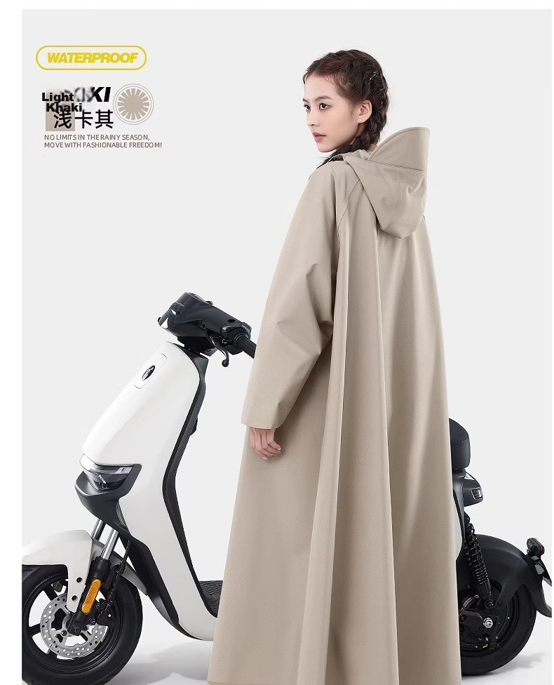 Beimei Long Raincoat Full Body Stormproof Rain Poncho for Electric Scooter Motorcycle Adult Outdoor Riding Unisex Raincoat 12