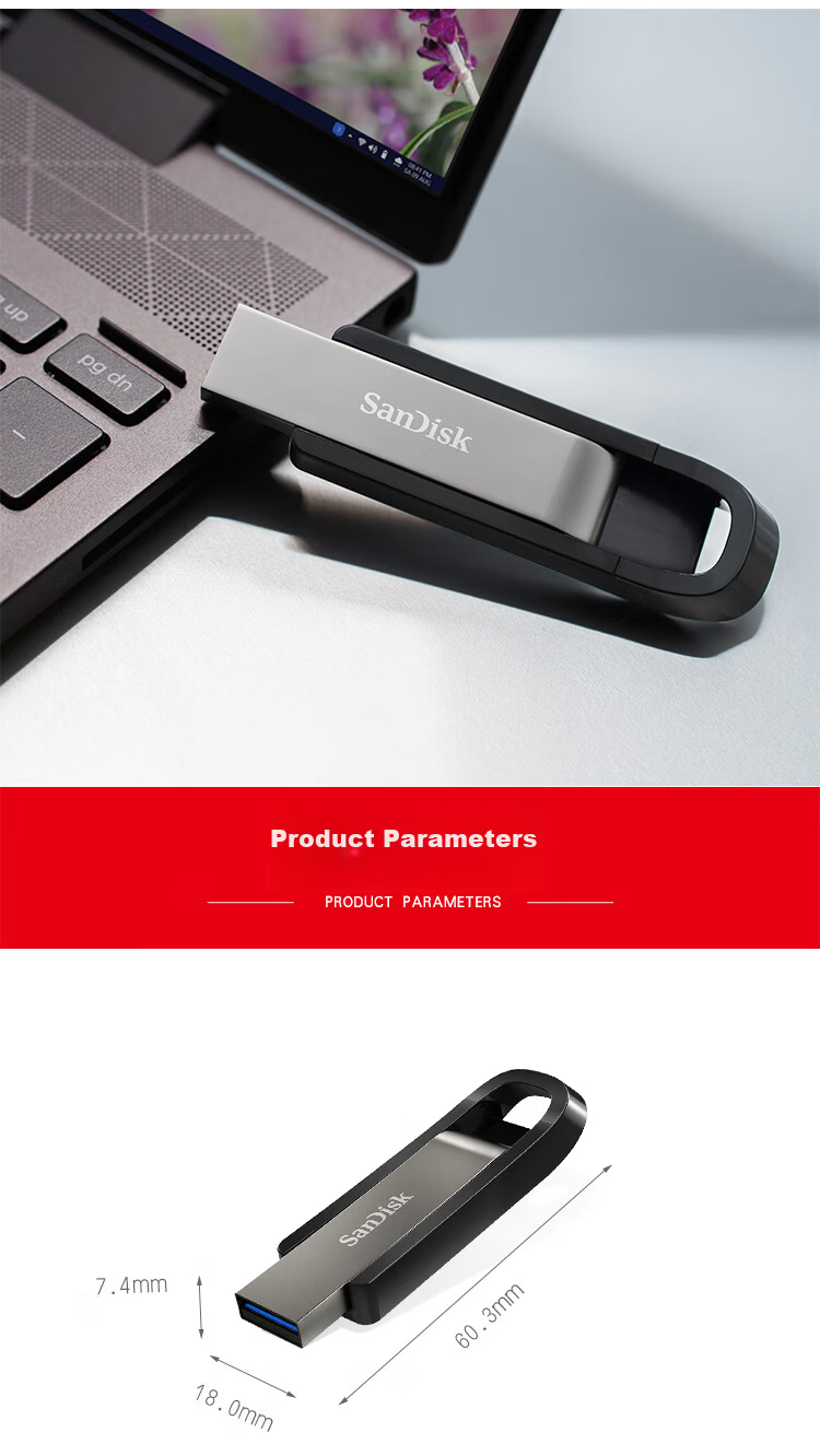 SanDisk, SanDisk, 256GB USB3.2 Flash Drive, CZ96 Premium High-Speed Eco, Read Speed 100MB/s, Eco-Friendly Materials, Compact And Portable, Data Recovery, Business Office Use 5