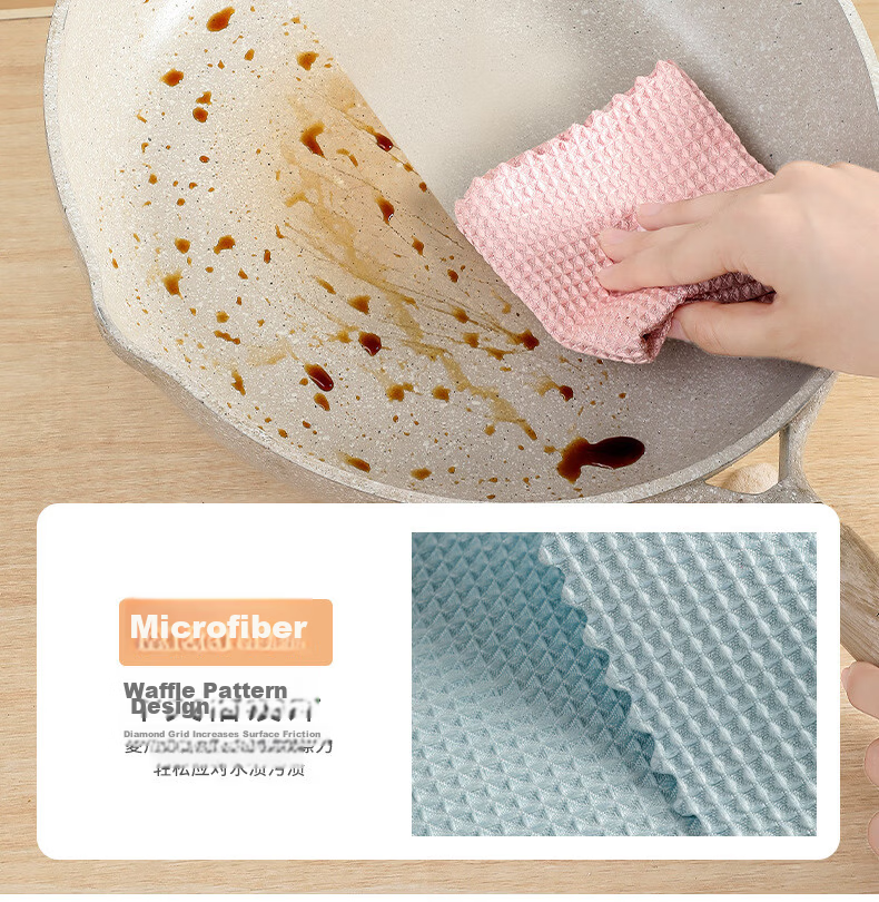 Grace Waffle Weave Dish Cloths 30x30cm 6-Pack Kitchen Bar Absorbent Cleaning Towels 3
