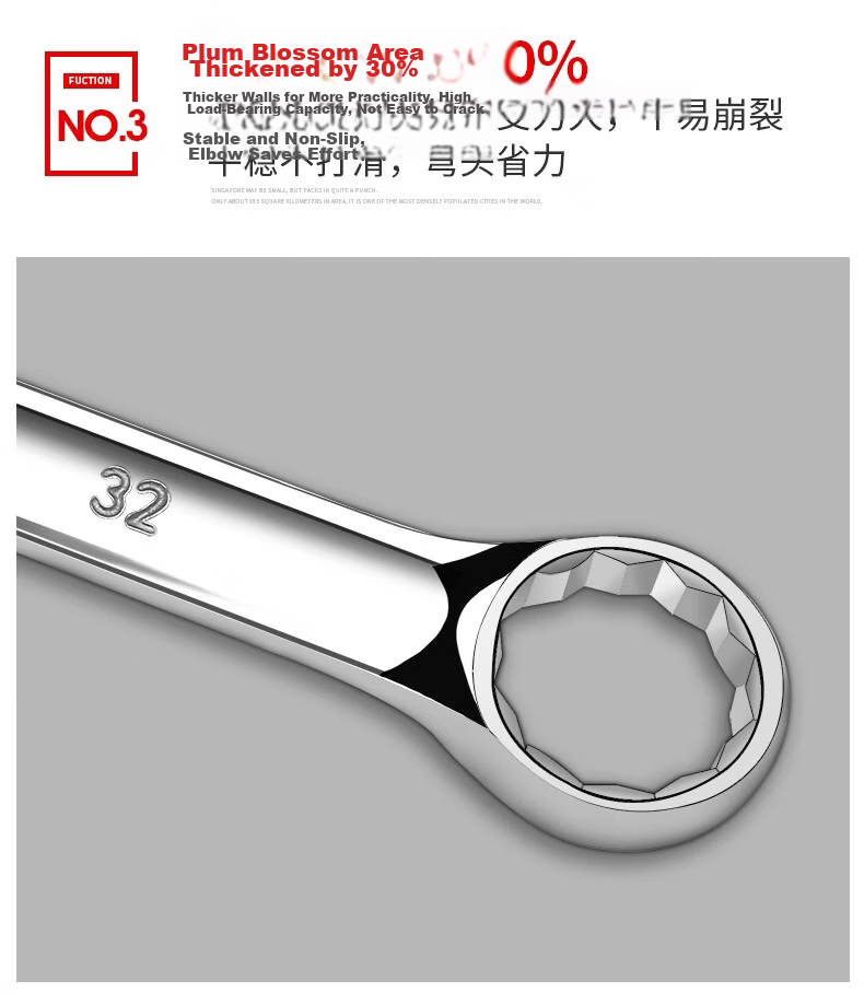 TS Dual-Use Wrench Industrial Grade Open-End and Box Wrench Auto Repair Tool 46mm Dual-Use Wrench 6