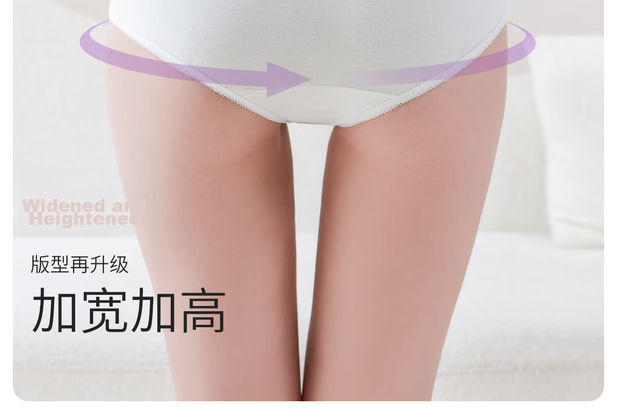 Freego Pure Cotton Disposable Women's Underwear Sterilized Wash-Free Individually Packaged Maternity Travel White Size M 5 Pieces 10