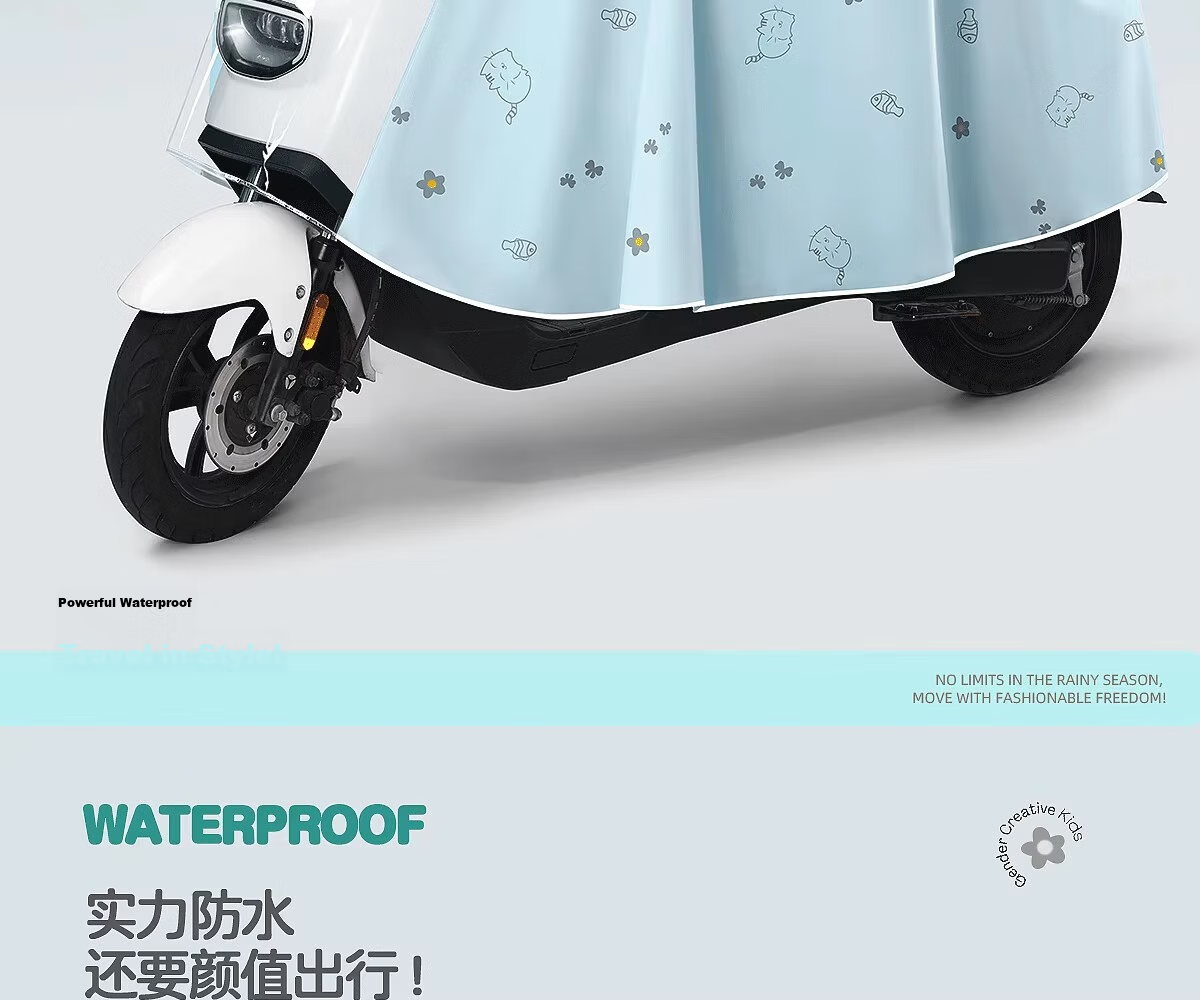 Beimei Electric Bicycle Thickened Large Long Full-Body Raincoat Adult Women's Cycling Rain Poncho for Heavy Rain 1
