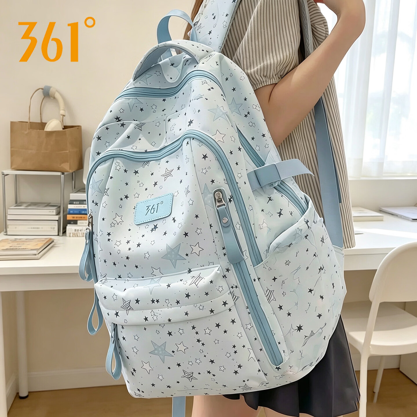 361° Women's Backpack High-Value Fresh Casual Versatile Lightweight Large Capacity School Travel Bag for Middle and High School Students