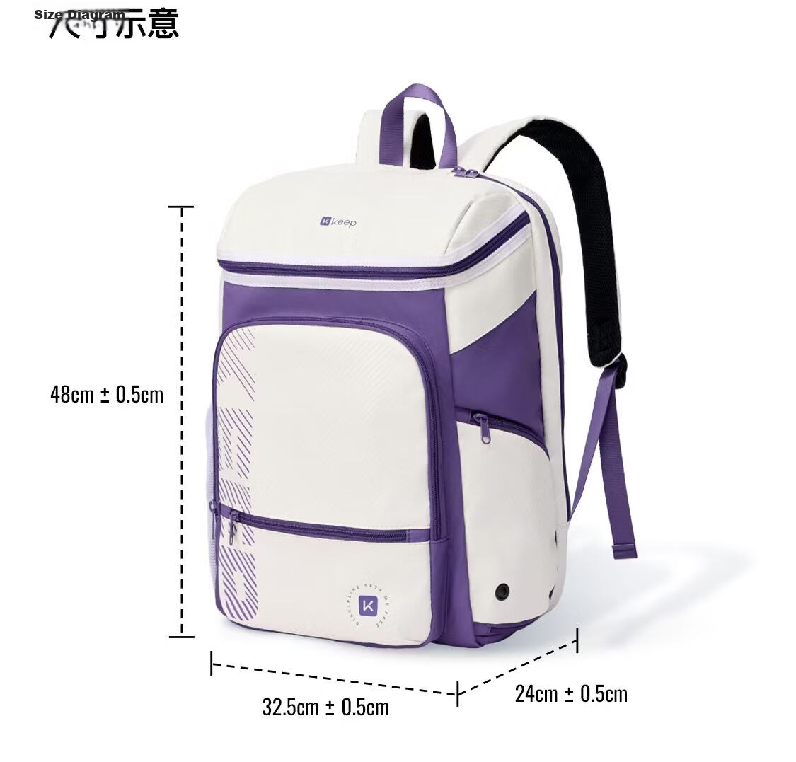 Keep Multi-Compartment Large Capacity Badminton Bag Tennis Racket Backpack Sports Casual Double Shoulder Bag with Separate Shoe Compartment Polar Night Black and White 21