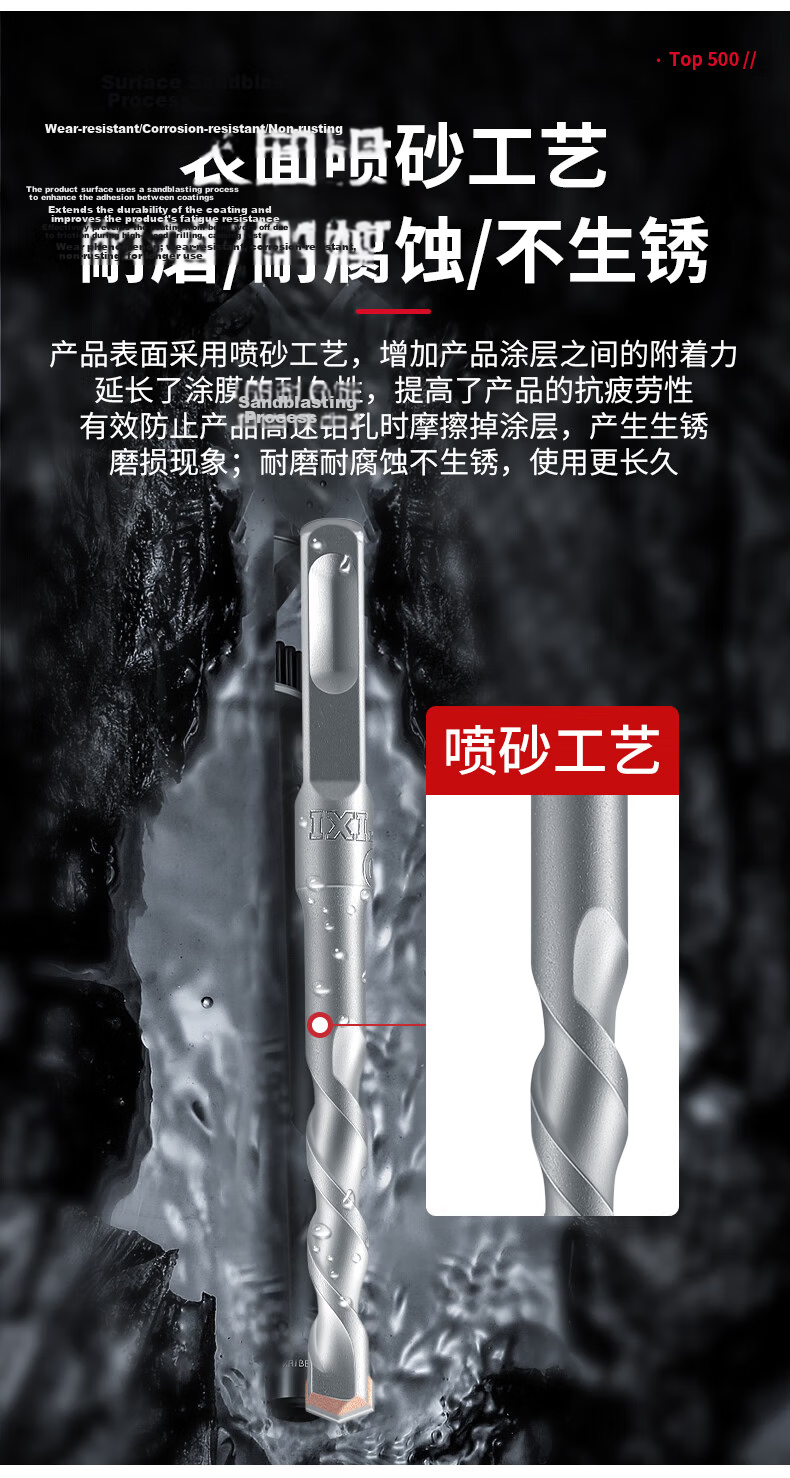 DELIXI ELECTRIC DLX-C8 Flat Impact Electric Hammer Drill Bit Tungsten Steel Alloy Concrete Wall Penetration 20×250 12