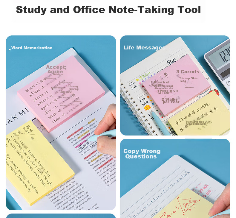 Deli Memo Sticky Notes Easy Tear Convenient Note Paper 400 Sheets 76mm*101mm BT252 3
