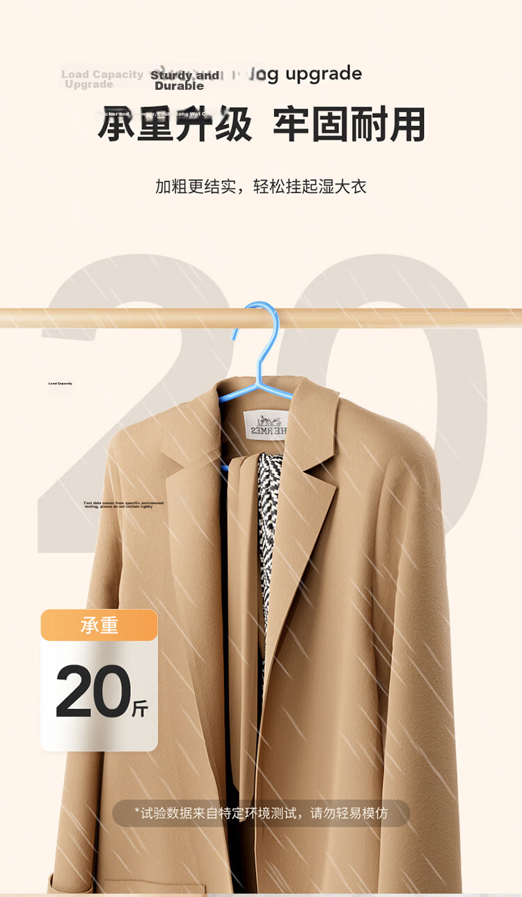 LYNN Clothes Hangers, Non-Slip And Traceless, for Adults, Thickened And Widened, Large Size, Drying Support, 20 Pieces 2