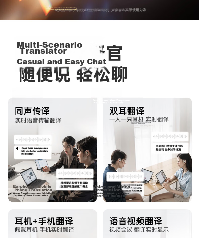 Zhongguo 2026 Latest C2 Smart AI Real-Time Translation Bluetooth Earbuds Bone Conduction Wireless Open-Ear Sports Running Noise-Cancelling Long Battery Life Men's 28