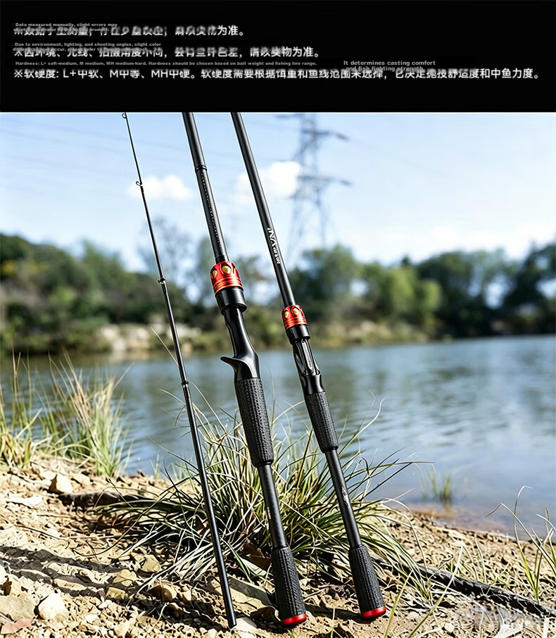 Jihu 1.98m Straight Handle Deluna M-Tuned Ultra-Fast Action Insect Rod Lightweight Lure Rod Versatile Fishing Rod Long Cast Lure Rod 16