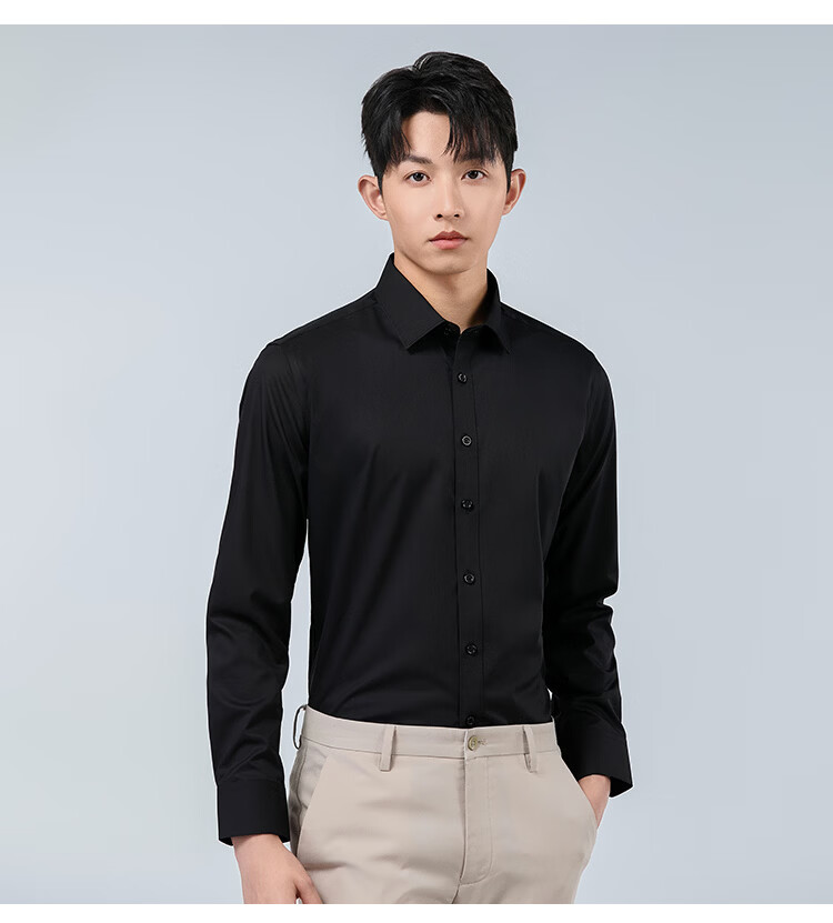 ROMON Men's Short Sleeve Shirt Summer Cotton Solid Color Casual Business Dress Shirt Light Blue 3XL 19