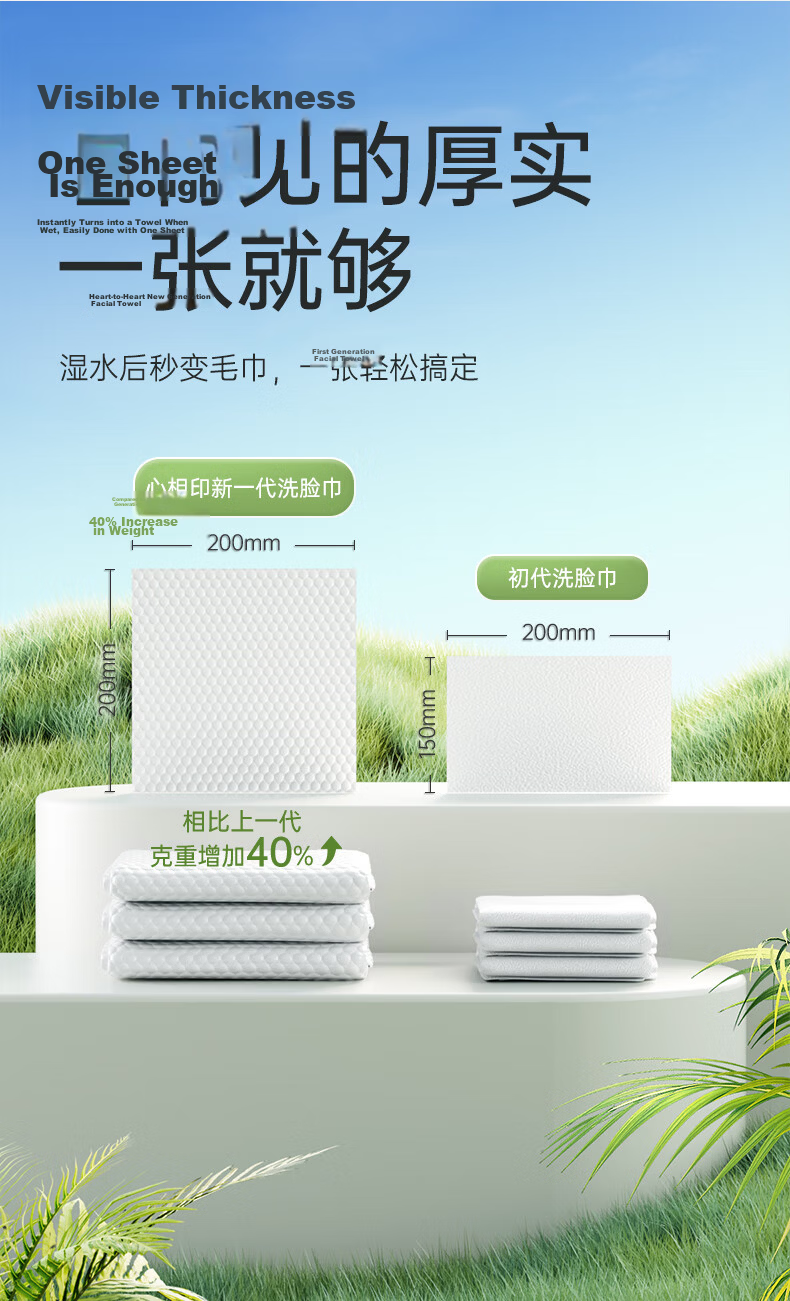 Heartprint [Recommended by Fan Zhendong] Facial Tissue Skin-Friendly Series 160 Sheets 4 Packs Hanging Disposable Wall-Mounted Face Wipes 6