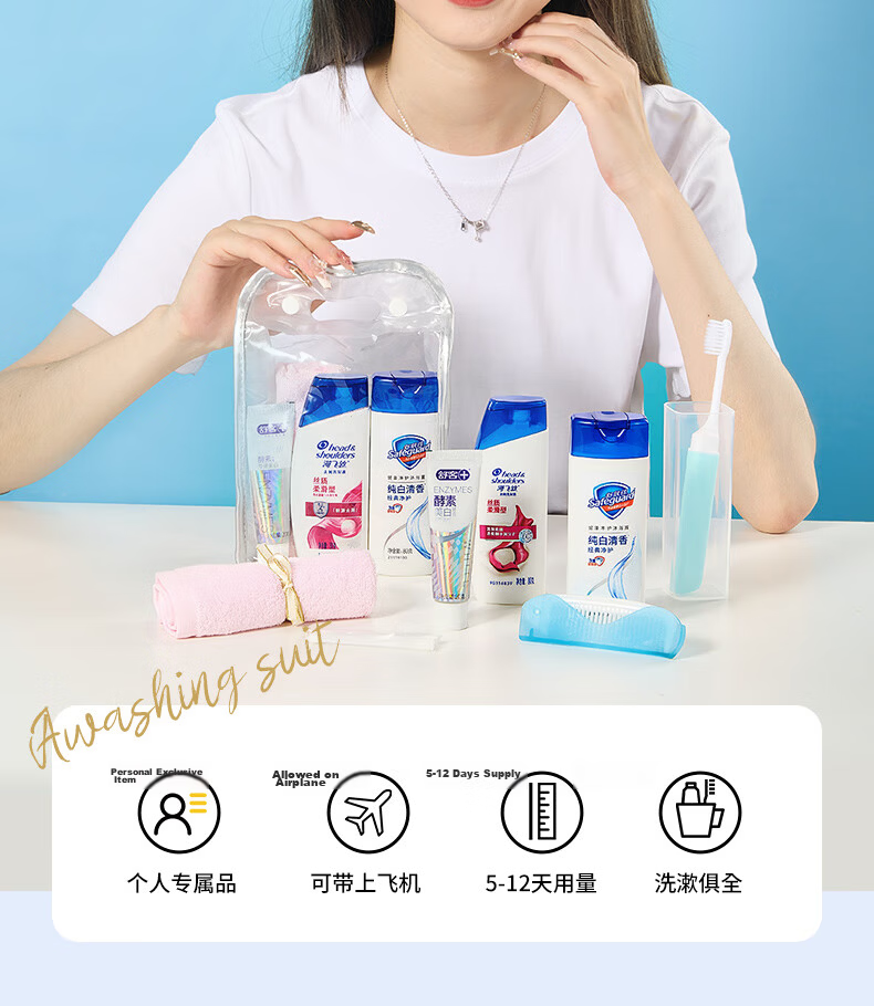 Etravel Travel Toiletry Set Shampoo Shower Gel Toothpaste Toothbrush Toothbrush Cup Portable Travel Care Kit 1