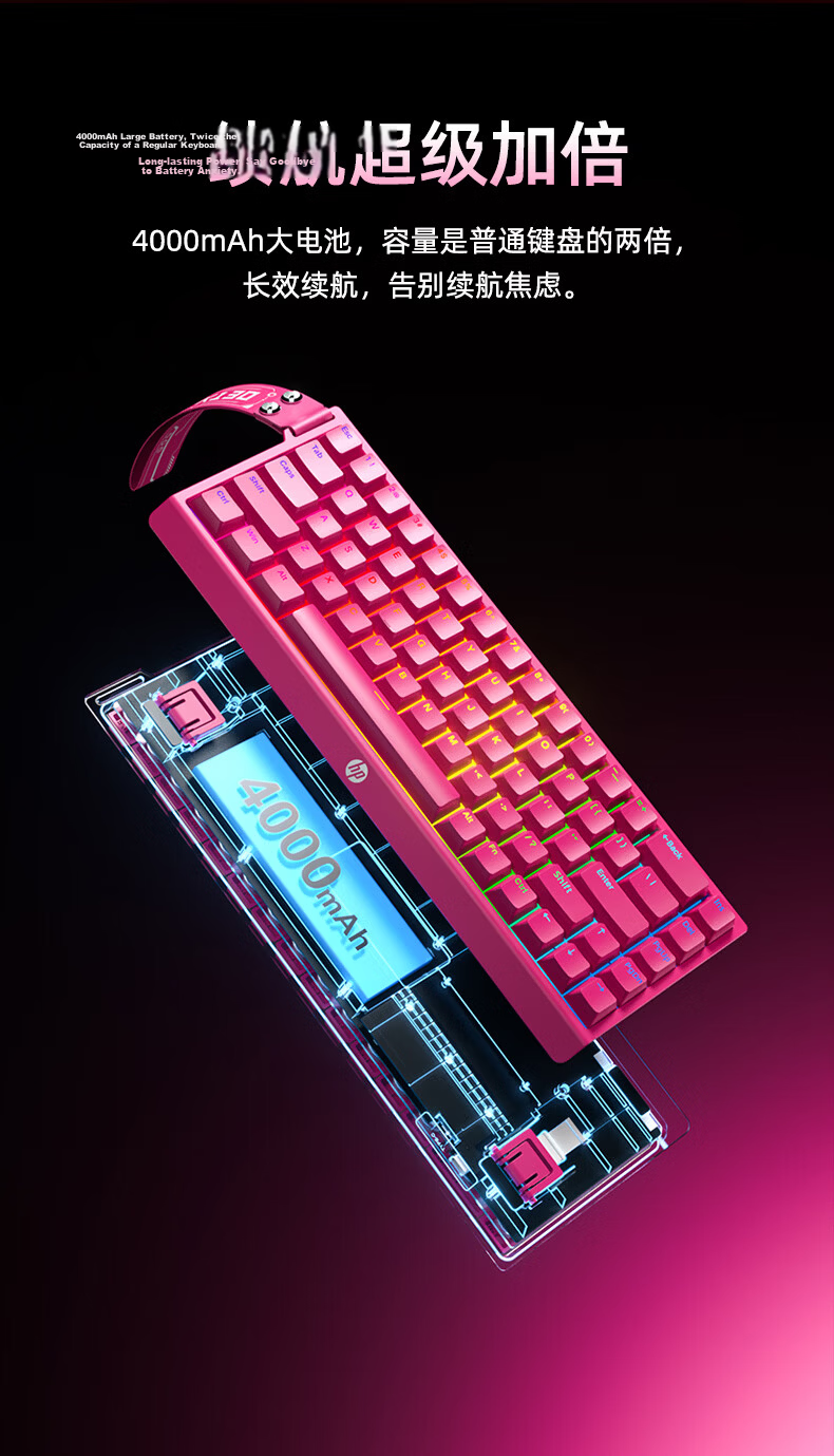 HP K130 Wired Quiet Mechanical Feel High-Value Portable 68-Key Keyboard for Women Office Laptop Gaming RGB Backlit Peripheral 4