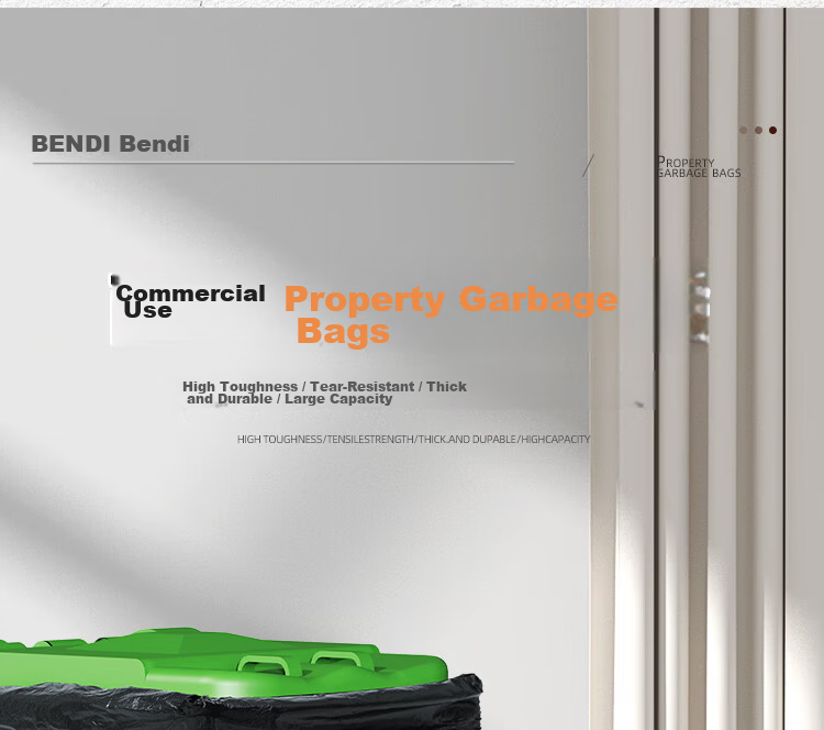 Bendi Black Vest Garbage Bags 60x80cm 50pcs Double-Sided 3.2 Mil Thickened Degradable Trash Bags for Property Cleaning 1