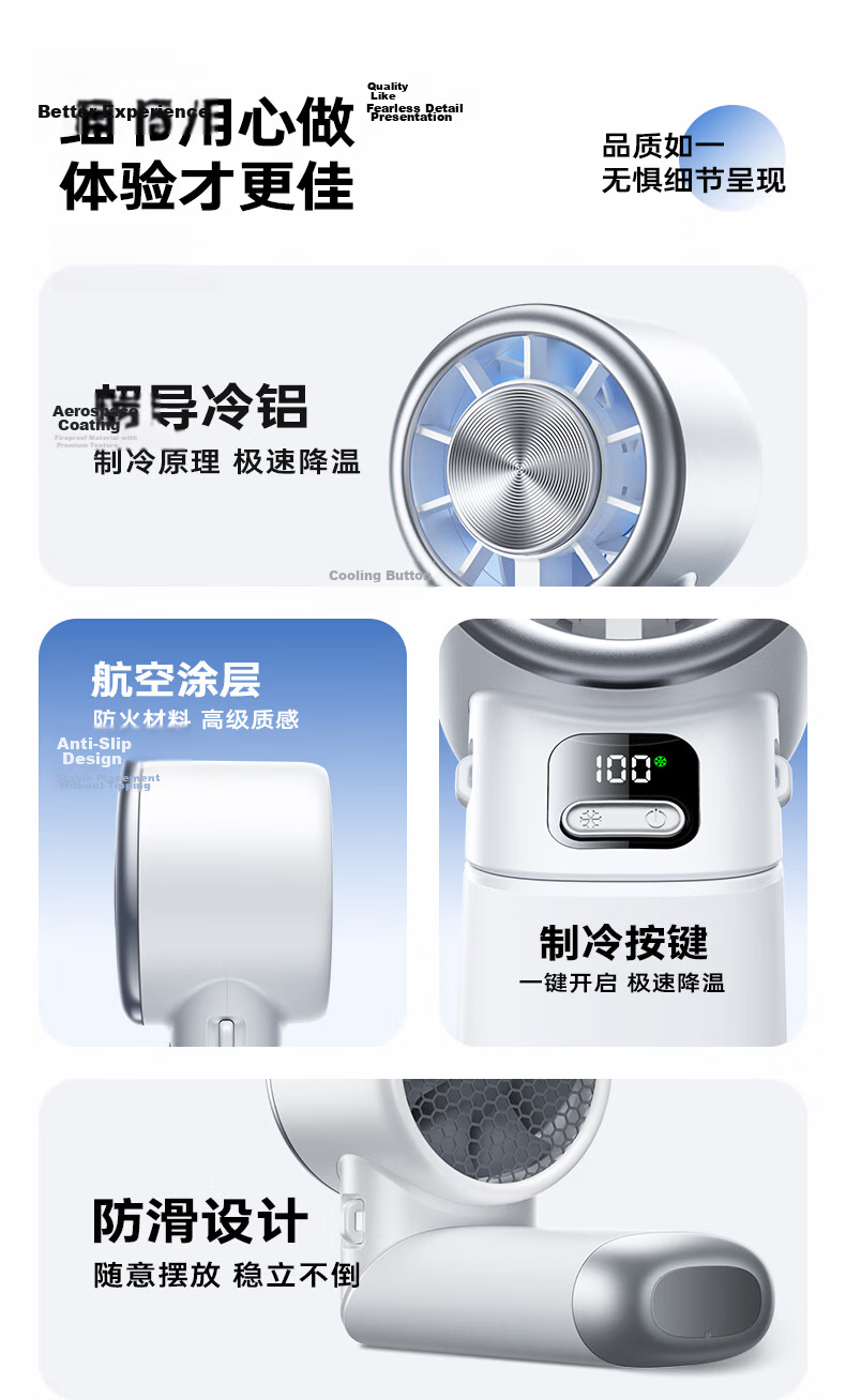 REMAX [First to Introduce 180° Side Rotating Cooling Air] High-Speed Handheld Fan, Mini Portable Desktop USB Fan, Outdoor Neck-Hanging Long Battery Life Personal Small Fan, Powerful Turbo Black 50