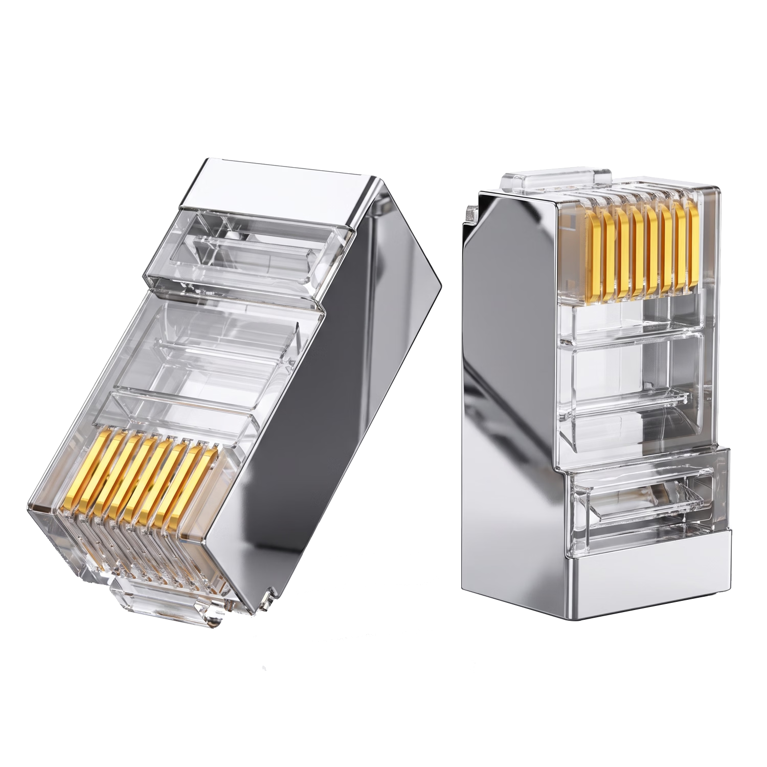 BIAZE CAT6 Shielded RJ45 Connectors, Gigabit Ethernet Network Plugs, Gold-Plated Professional Grade RJ45 Computer Network Cable Connectors, CAT6 Crystal Heads, 100 Pieces