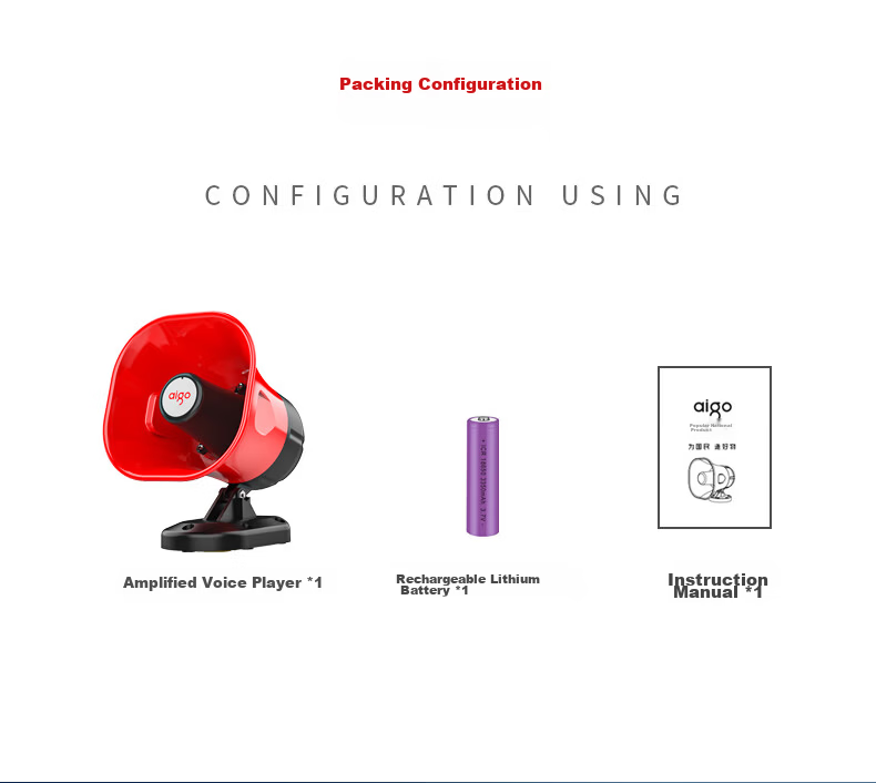 Aiguozhe A80 Pro Car Megaphone, Loudspeaker Amplifier, Recording Promoter, Street Vending, Shouting Public Address System, Rechargeable, Looping Playback, Bluetooth, Pin-Shaped Interface Versio 13