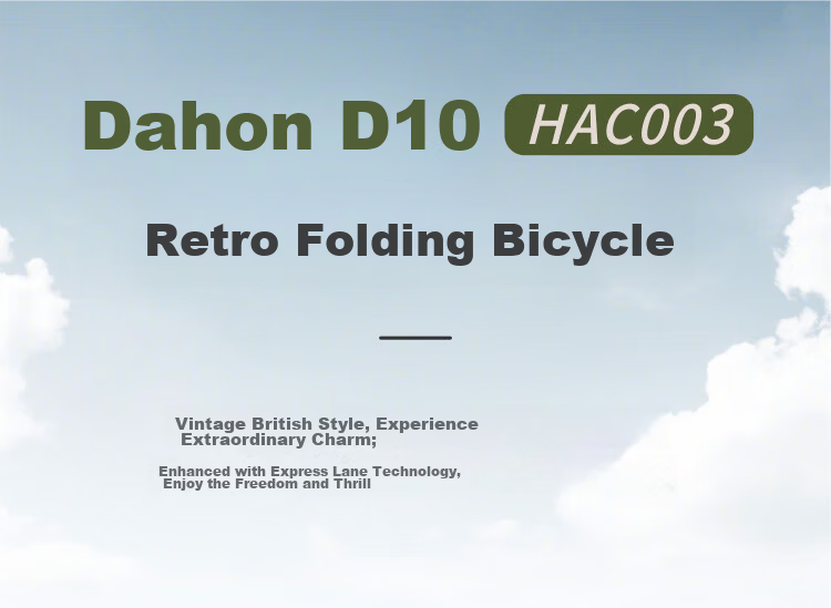 DAHON D10 Folding Bicycle, 20-Inch, 10-Speed, Adult Retro Bike HAC003, Olive Gree 1