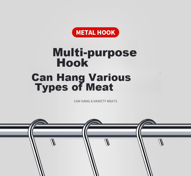 Hakkai Bird 20-Pack Meat Hanging Hooks Stainless Steel Large Solid Thickened S-Shaped Hooks for Curing Meat 2