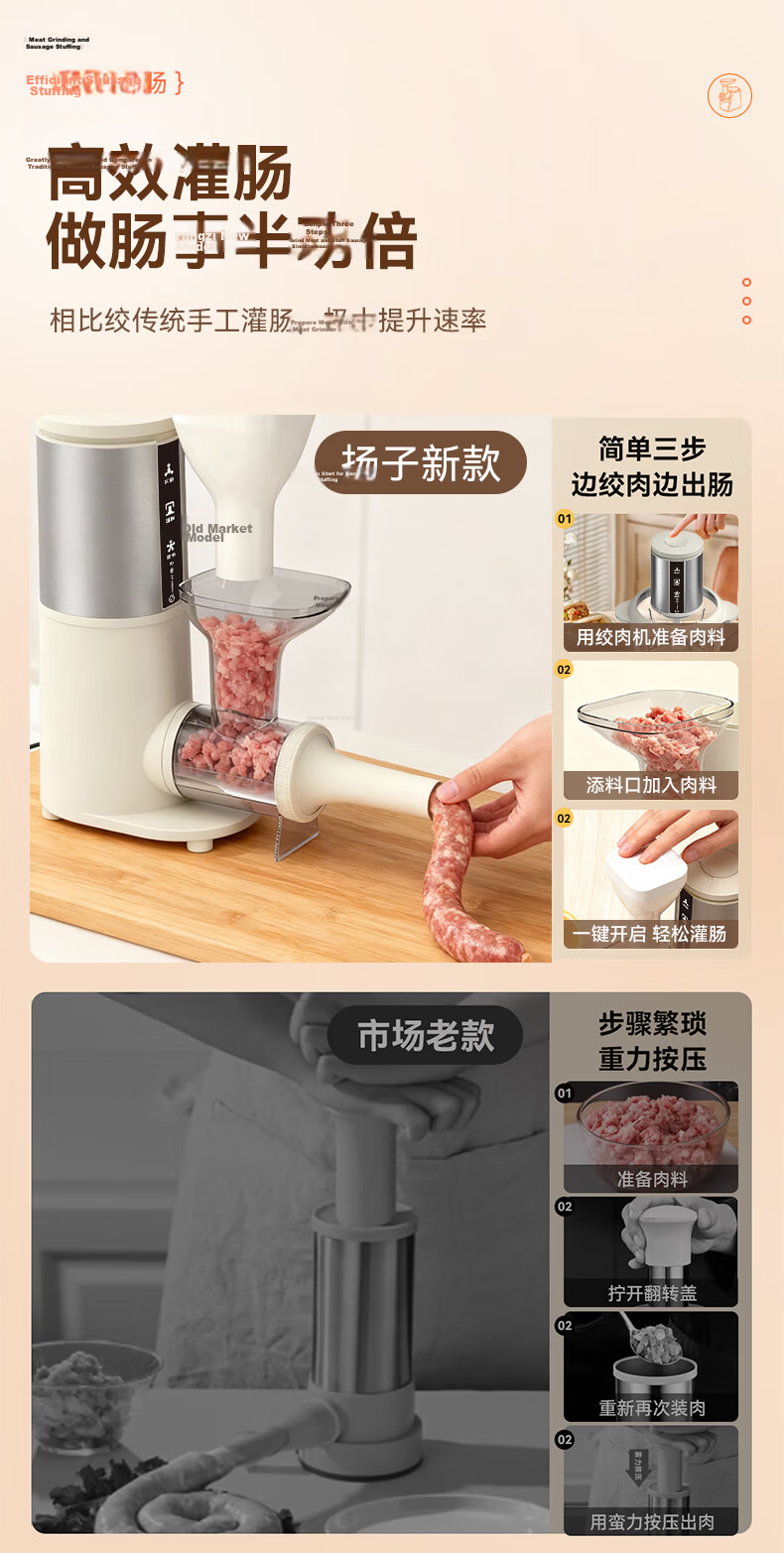 YANGZI Meat Grinder, Home Use Floating Double Blade Mincer, Meat Chopper, Garlic Press, All-In Meat And Vegetable Grinder, 2026 New Model for Home Use, 3L Capacity 2