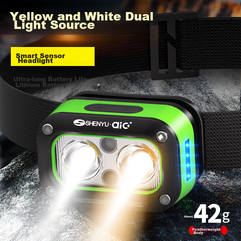 AIC Induction Headlamp Super Bright Rechargeable Head-Worn LED Outdoor Mining Long Battery Life