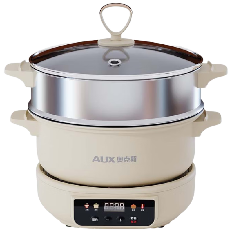 AUX Multifunctional Electric Steamer Split Electric Stew Pot Stew, Steam, Cook All-in-One Household Electric Cooker 1500W High Power 5L Large Capacity 0AZX-458