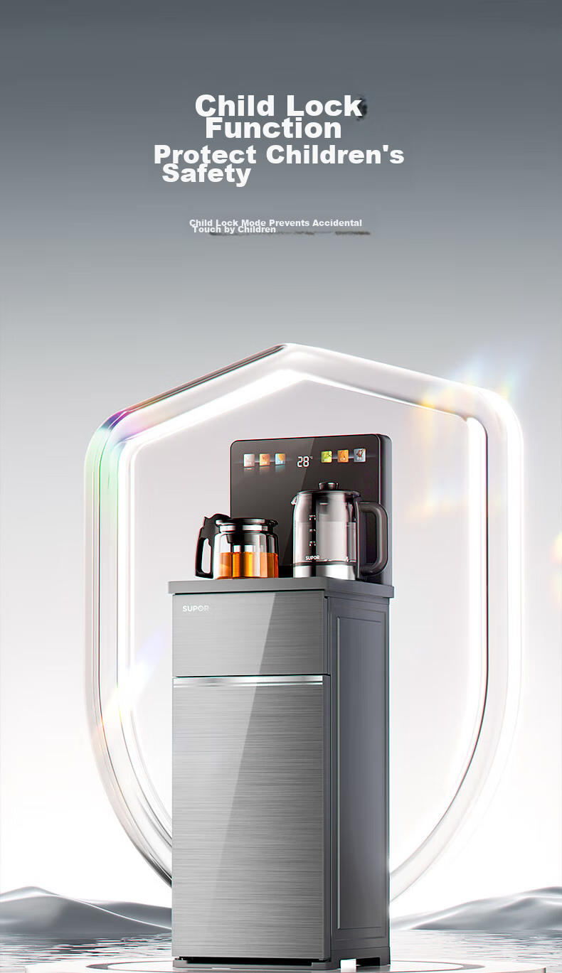 Supor Titanium Spring Ice Tea Bar Machine Home High-End Living Room 2026 New Model Bottom Water Bucket Titanium Anti-Overflow Drinking Water Machine Intelligent Cooling Integrated Tea Bar SW-CBJ66B 11