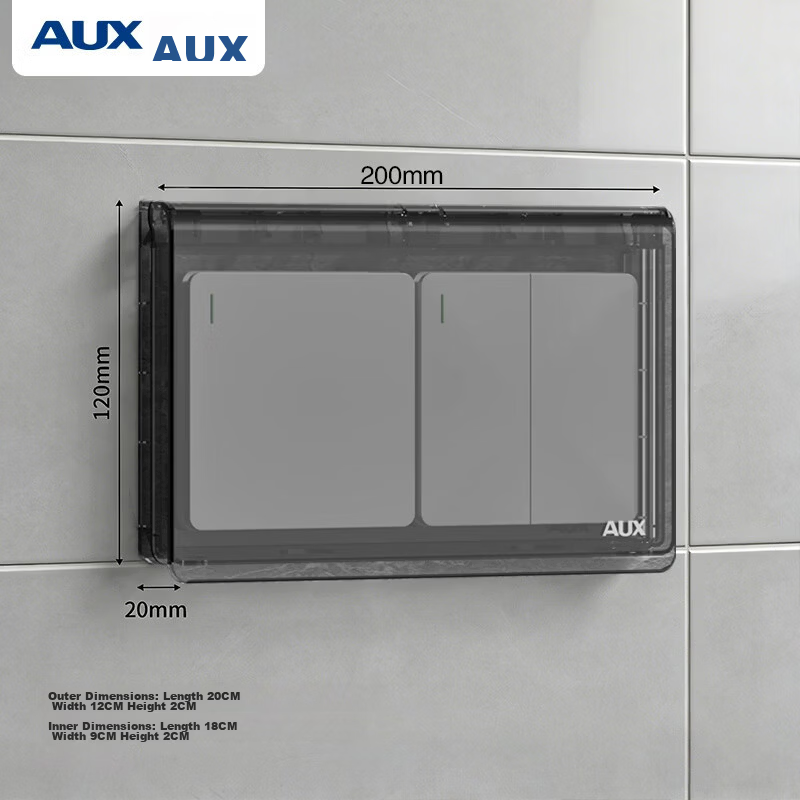 AUX High Waterproof Box 86-Type Switch Waterproof Cover Bathroom Water Heater Leakage Socket Waterproof Case Adhesive 1
