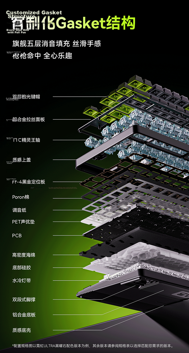 VGN Neon Ultra Gaming Edition Tri-Mode Wireless Magnetic Axis Keyboard RT Esports Custom Mechanical Hot-Swappable Web-Driven Shenqi Switch Tri-Mode Rose Red Mist Transparent 10