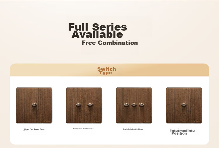 BULL Retro Switch Socket, Acrylic Ultra-Thin Panel, Three-Hole 16A Air Conditioner Socket, G70Z104 Walnut Color 23