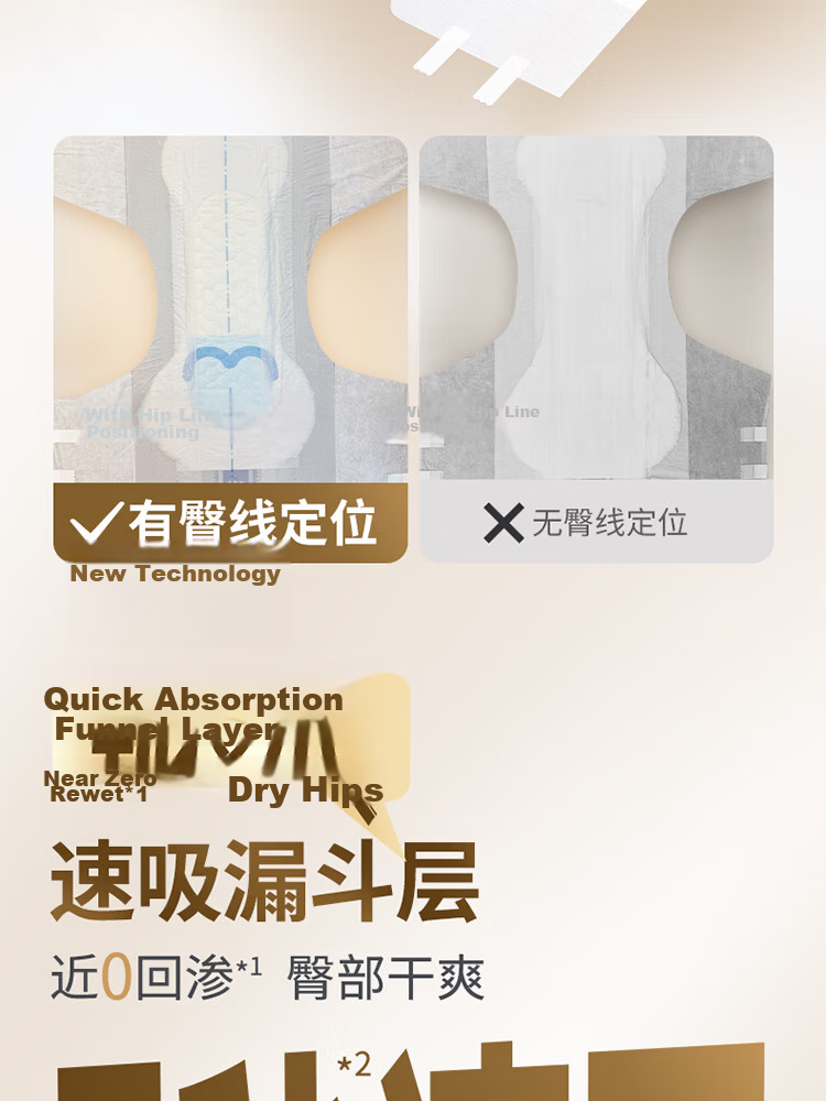 Lehuyi Strong Absorbent Breathable Adult Diapers M 10 Pieces (Waist 80-105cm) Elderly Leak-Proof Waist-Shaped Incontinence Pads 4