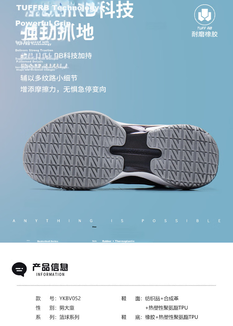 LI-NING Kids Basketball Shoes Boys Youth Spring New Supportive Stable Rebound Low-Top Training Sports Shoes 7
