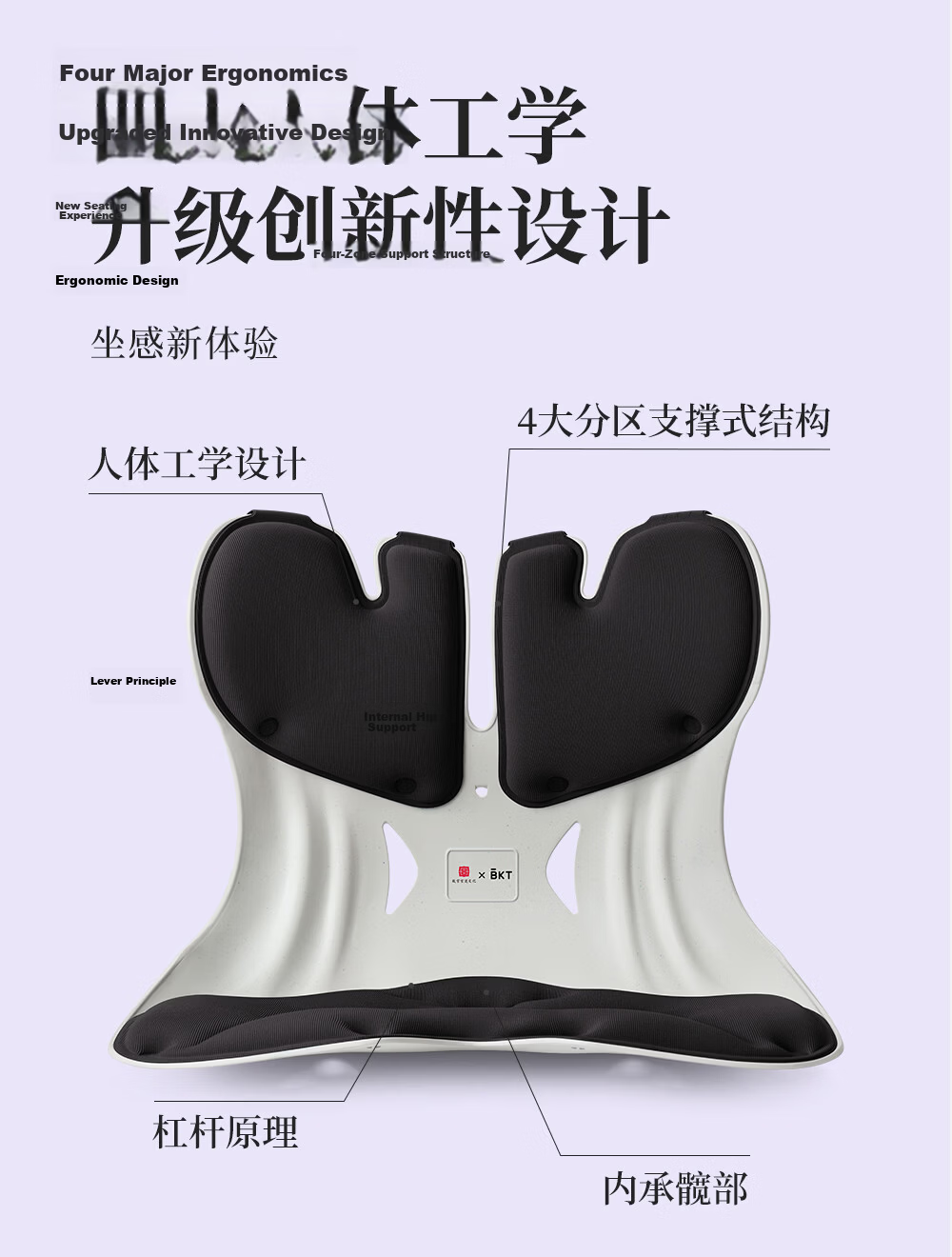 BKT Lumbar Support Cushion Seat Pad Ergonomic Office Chair Backrest Cushion for Prolonged Sitting Gift for Parents 8