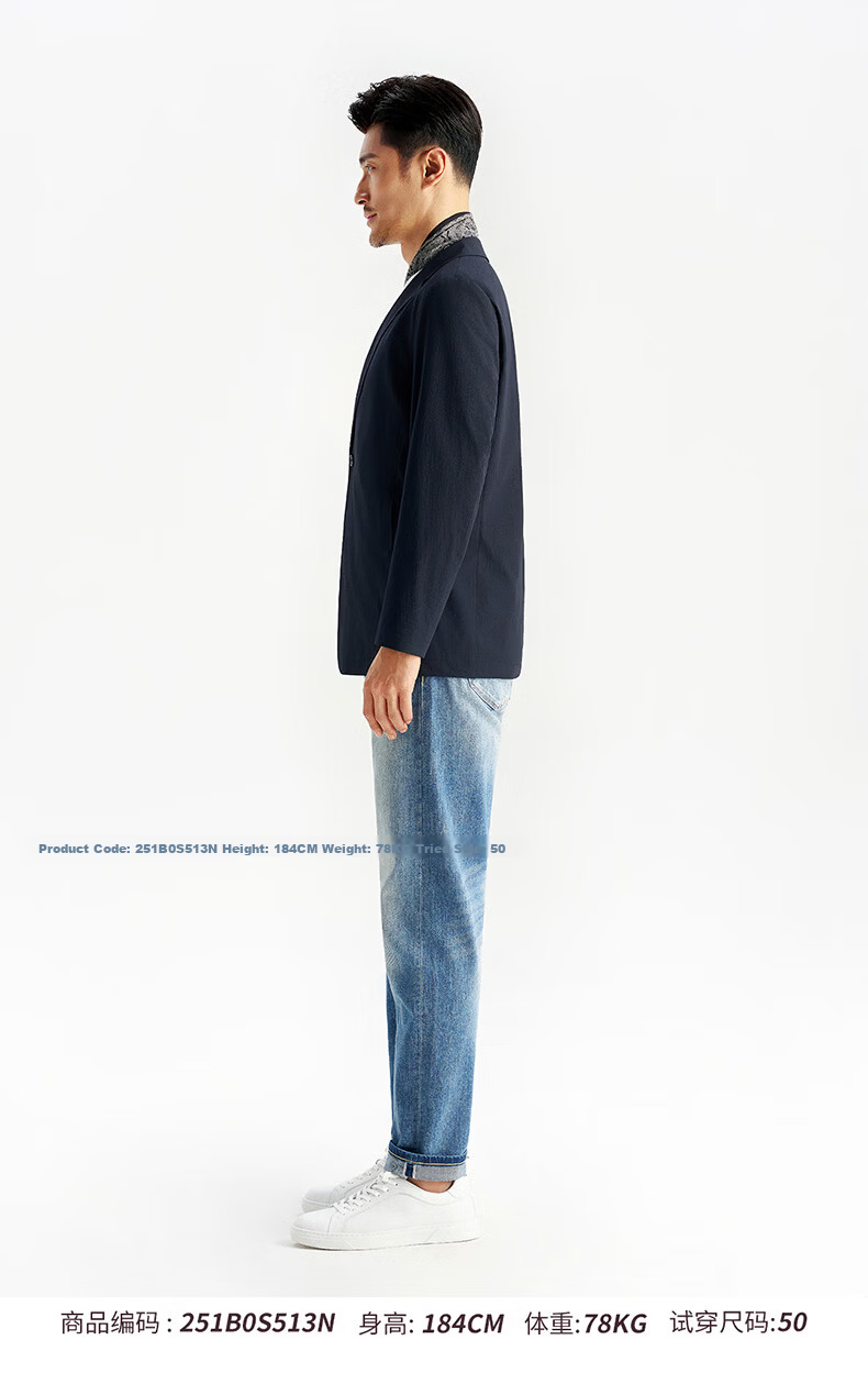 Shirt Lao Luo [Xinyue No.1] Machine Washable Bark Texture Wrinkle-Resistant Portable Business Travel Suit Jacket Single 251B0S513N 15
