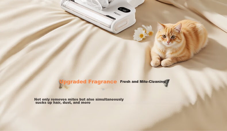 Haier Price Protection 618 White Chocolate Pro Mite Removal Device High-Temperature Sterilization Bed Vacuum Cleaner Strong Suction Dual Cup Fragrance Mite Removal HSM-Y301 7