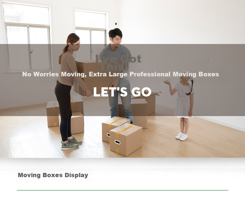 QDZX Large Moving Cardboard Boxes Storage Organizer Box for Packing and Storing Luggage Without Buckle Handle 60*40*50 (5 Pack) 7