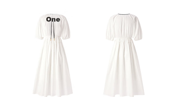 Peacebird Women's Premium Commuter Summer V-Neck Long Dress Small Brand Hollow Out Color-Block Simple Commuter White Long M 27