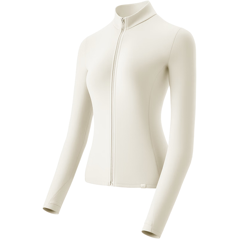 Beneunder Fleece Double Zipper Jacket Women Slim Fit Stretch Long Sleeve Skin-friendly Base Layer PM007