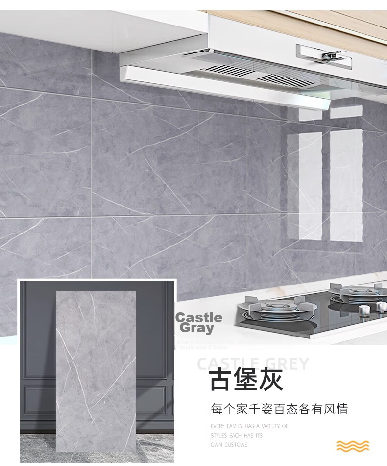 Washi Kitchen Oil-Proof Wall Sticker Self-Adhesive Imitation Tile Aluminum-Plastic Waterproof High-Temperature Resistant Bright White 40x80cm 5-Pack 11