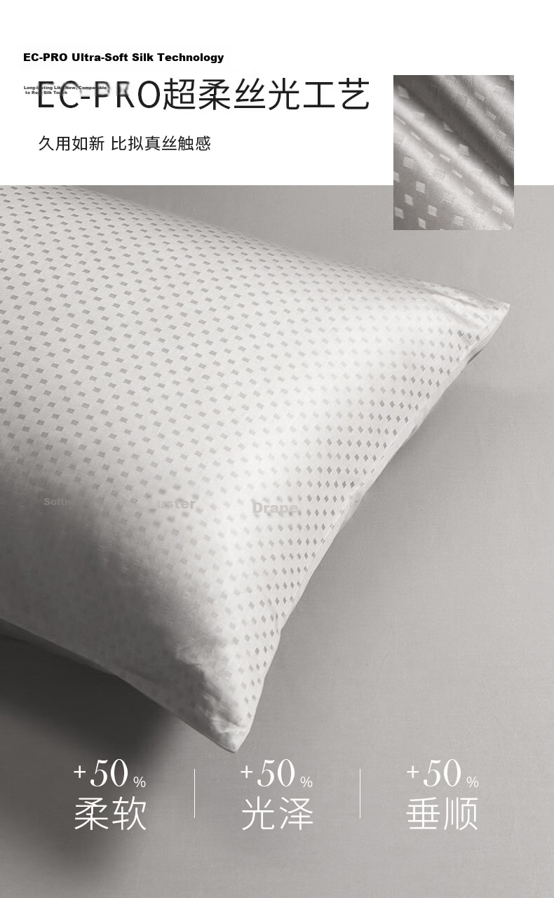 Hilton Four-Piece Set Hotel Pure Cotton 60-Count A-Class Bedding Duvet Cover and Fitted Sheet Elegant Gray 1.5m Bed 6