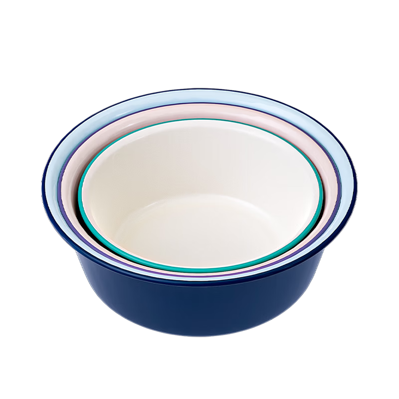 Mayflower 33.5cm Face Basin Laundry Basin 3-Pack Thickened Dormitory Face Washing Basin Household Vegetable Washing Basin Laundry Basin