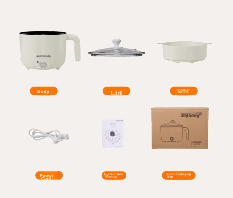 Joyoung Electric Cooking Pot, Electric Hot Pot, Dorm Small Pot, Electric Wok, Student Dormitory 1.8L Noodle Electric Hot Pot, Multi-Functional Pot HG18-G151 [Single Pot Version] 13