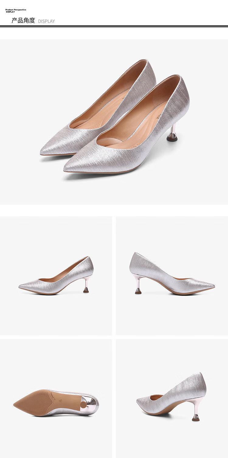 Laird & Dane 2026 Summer New Elegant Pointed Toe Commuter Wedding Shoes French Genuine Leather High Heels Women 7M61603 23