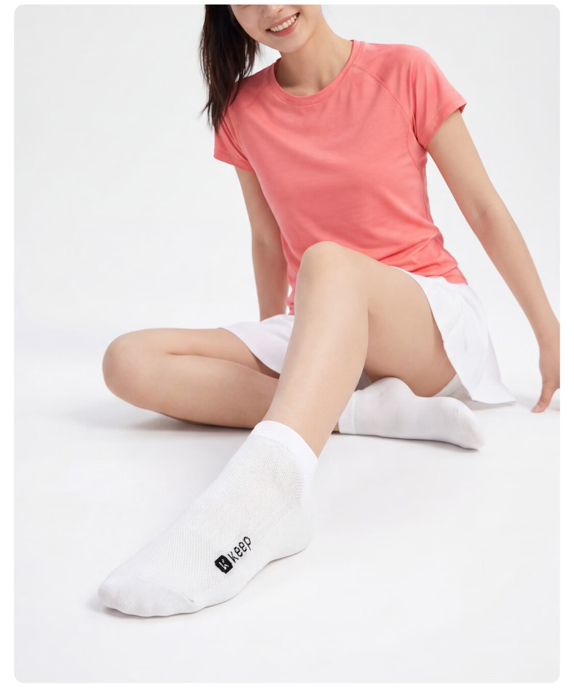 Keep Solid Low-Cut Sports Socks [10A Antibacterial] Summer Breathable Unisex Running Tennis Basketball Ankle Socks 12
